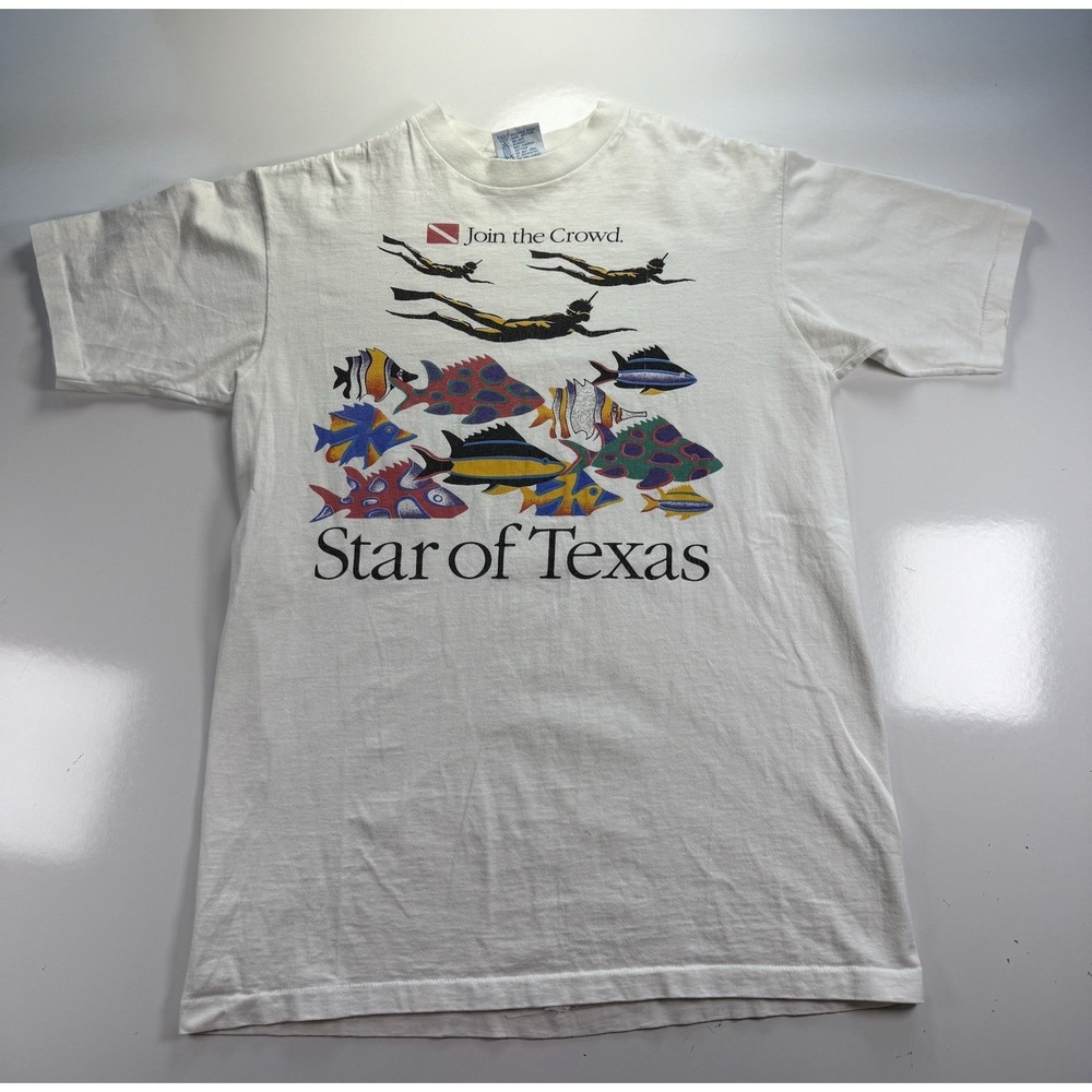 coastal tees Scuba Diving star of Texas Unisex T-shirt M USA made ocean fish